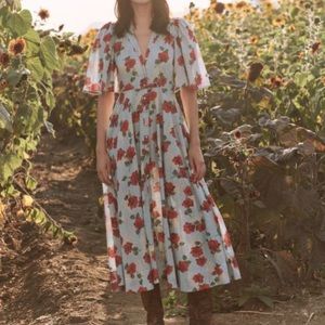The Great Bridge Floral Midi Dress - Western Rose Print